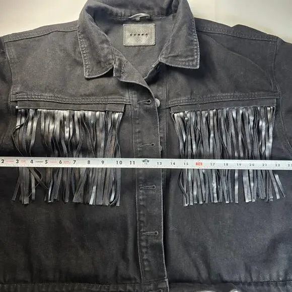 BLANKNYC for Anthropologie Battle Ship Fringe Jacket. Size 1X - Picture 7 of 10